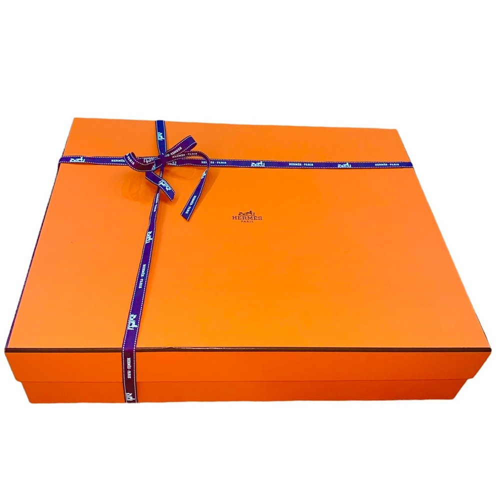 4 pc Hermes Box Bag HUGE Gift empty XL Long Ribbon Storage Replacement Decoratn - Picture 3 of 7
